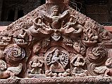 Kathmandu Patan Durbar Square Mul Chowk 21 Wooden Carved Torana Close Up With Garuda Above